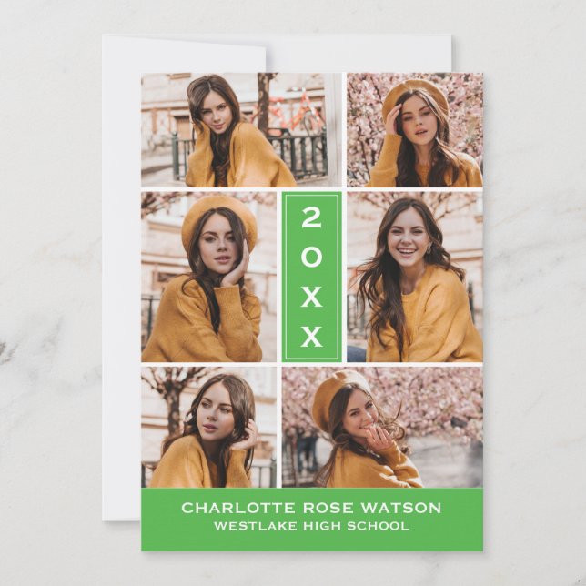 SIMPLY CHIC PHOTO COLLAGE GRADUATION INVITATION (Front)