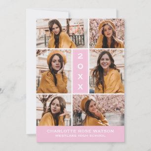 SIMPLY CHIC PHOTO COLLAGE GRADUATION INVITATION