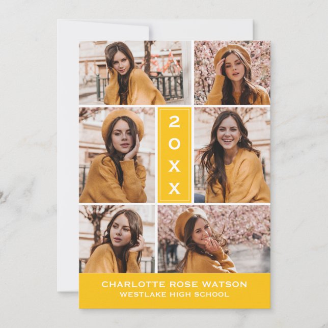 SIMPLY CHIC PHOTO COLLAGE GRADUATION INVITATION (Front)
