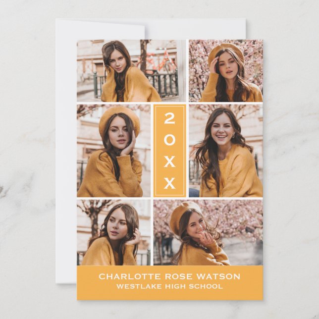 SIMPLY CHIC PHOTO COLLAGE GRADUATION INVITATION (Front)