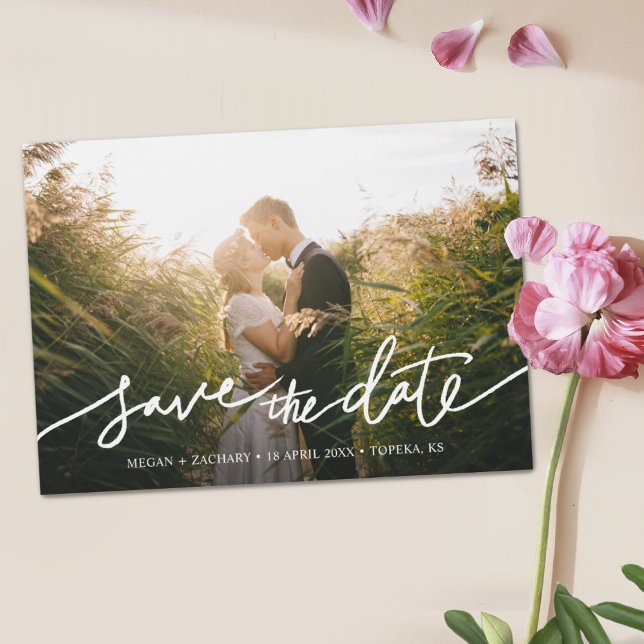 Simply Chic Photo Custom Wedding Save the Date Magnetic Invitation (Creator Uploaded)