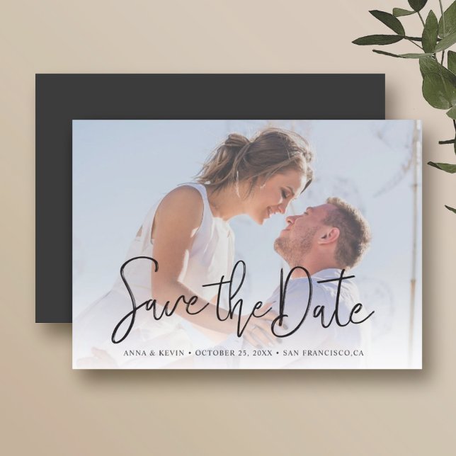 Simply Chic Photo Magnet Save the Date Invitation (Creator Uploaded)