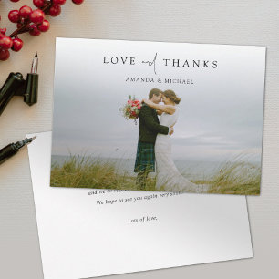 Simply Chic Photo Wedding Personalised Thank You Card