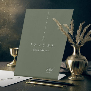 Simply Chic Wedding Favours Moss Green ID1046 Pedestal Sign