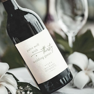 Simply Chic Wedding Humour Pearl White ID1046 Wine Label