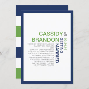 Simply Chic Wedding Invitations / Navy Lime