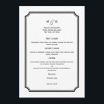 Simply Chic Wedding Menu Card<br><div class="desc">This Simply Chic menu card design instantly adds a modern,  elegant touch to your tabletop. Available in a variety of colours. Custom colours available upon request.</div>