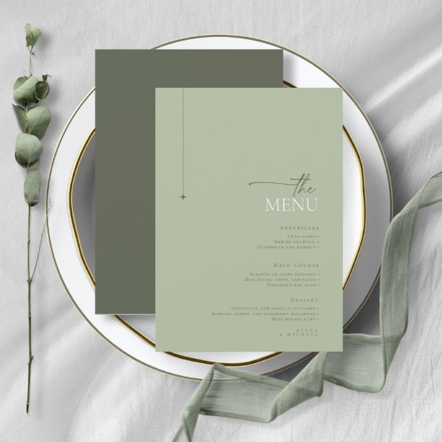 Simply Chic Wedding Menu Sage Green ID1046 (Creator Uploaded)