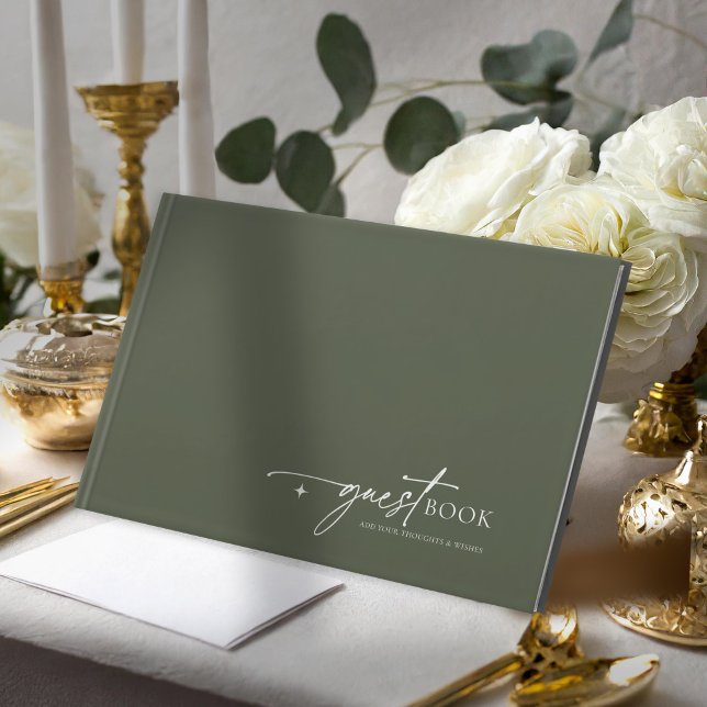 Simply Chic Wedding Moss Green ID1046 Guest Book (Creator Uploaded)