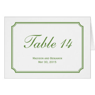 Simply Chic Wedding Table Number Card