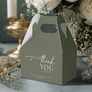 Simply Chic Wedding Thank You Moss Green ID1046 Favour Box