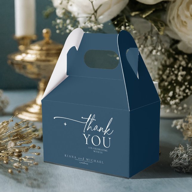 Simply Chic Wedding Thank You Prussian Blu ID1046 Favour Box (Creator Uploaded)