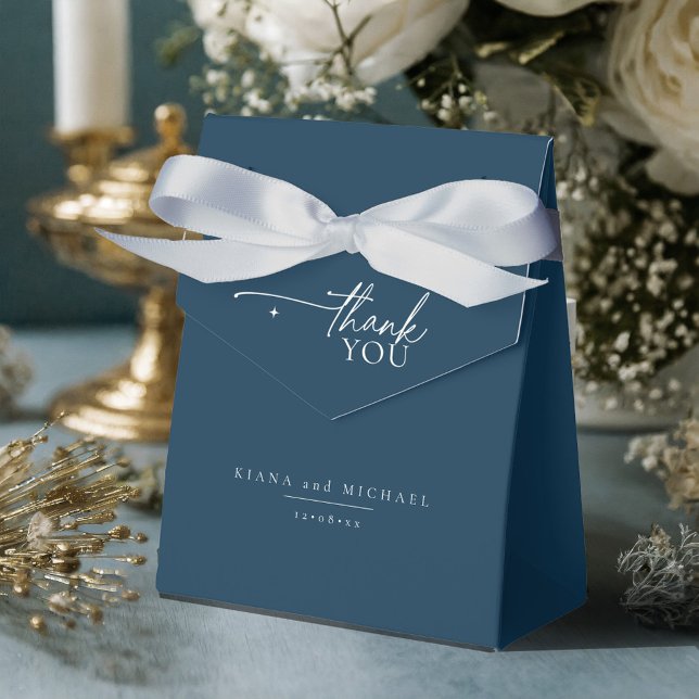 Simply Chic Wedding Thank You Prussian Blu ID1046 Favour Box (Creator Uploaded)