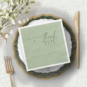 Simply Chic Wedding Thank You Sage/Moss ID1046 Napkin