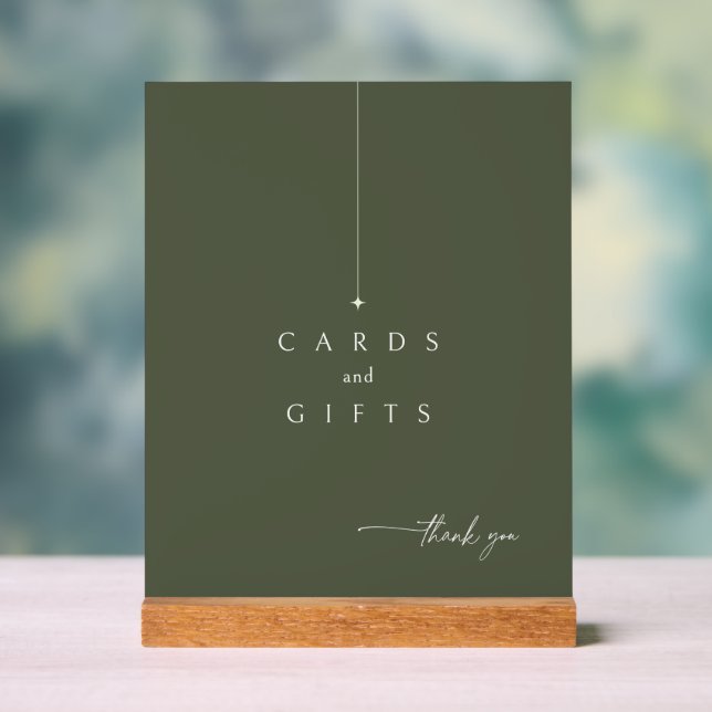 Simply ChicWedding Cards Gifts Moss Green ID1046 Acrylic Sign (Neutral)