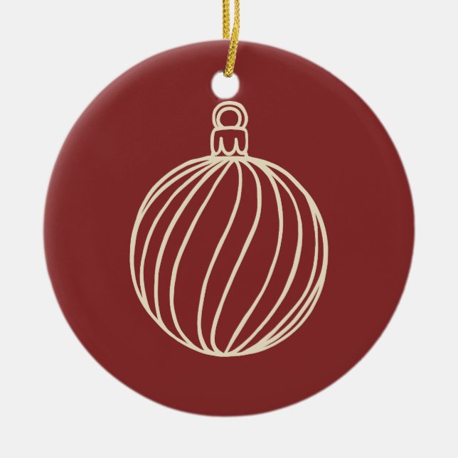 Simply Christmas Collection - Bauble Ceramic Tree Decoration (Front)