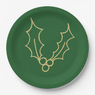 Simply Christmas Collection - Holly Paper Plate