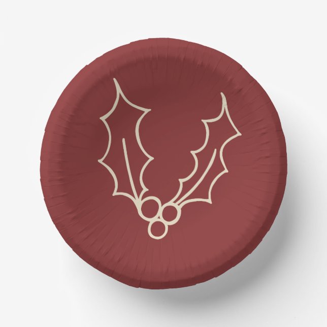 Simply Christmas Collection - Holly Paper Plate (Front)