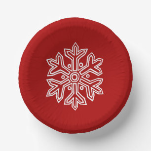 Simply Christmas Collection Red & White Snowflake Paper Plate