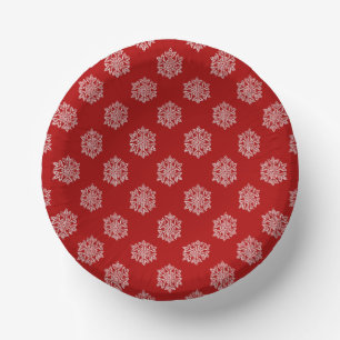 Simply Christmas Collection Red & White Snowflake Paper Plate
