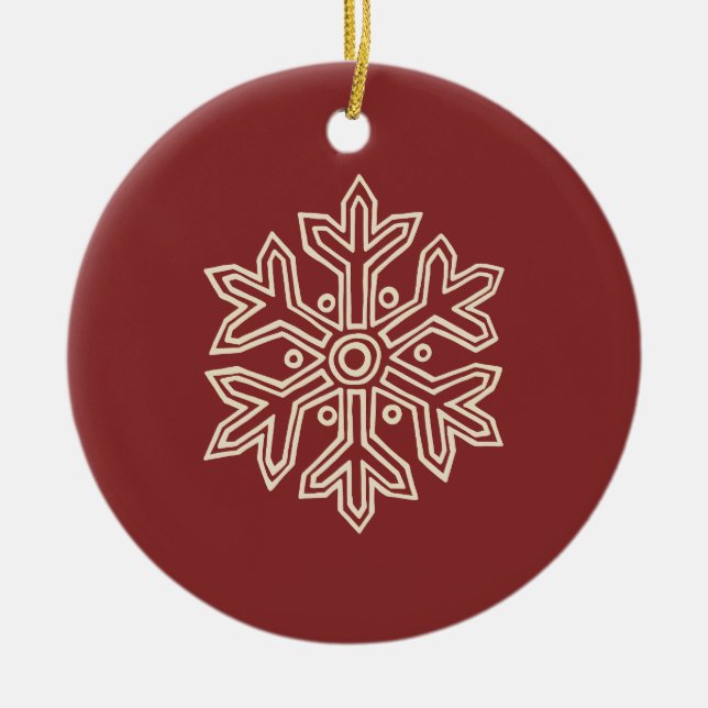 Simply Christmas Collection - Snowflake Ceramic Tree Decoration (Front)