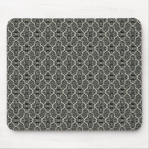 Simply Classic Damask Mousepad, Black Mouse Pad