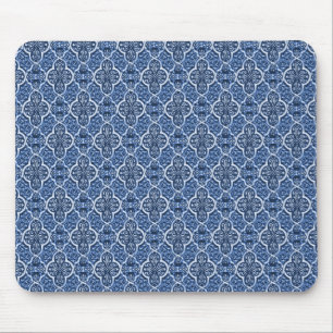 Simply Classic Damask Mousepad, Royal Blue Mouse Pad