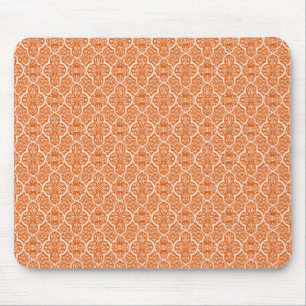 Simply Classic Damask Mousepad, Tangerine Mouse Pad
