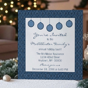 Simply Classic Damask Ornaments Christmas Invite