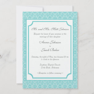 Simply Classic Damask Wedding Invite