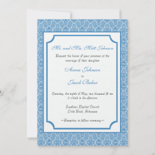 Simply Classic Damask Wedding Invite