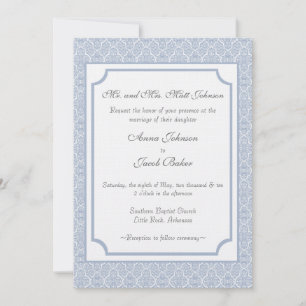 Simply Classic Damask Wedding Invite