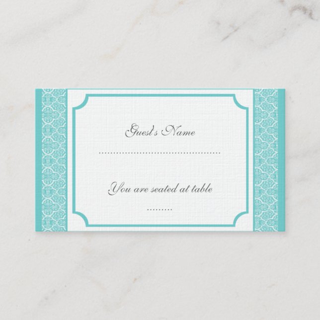 Simply Classic Damask Wedding Placecard (Front)