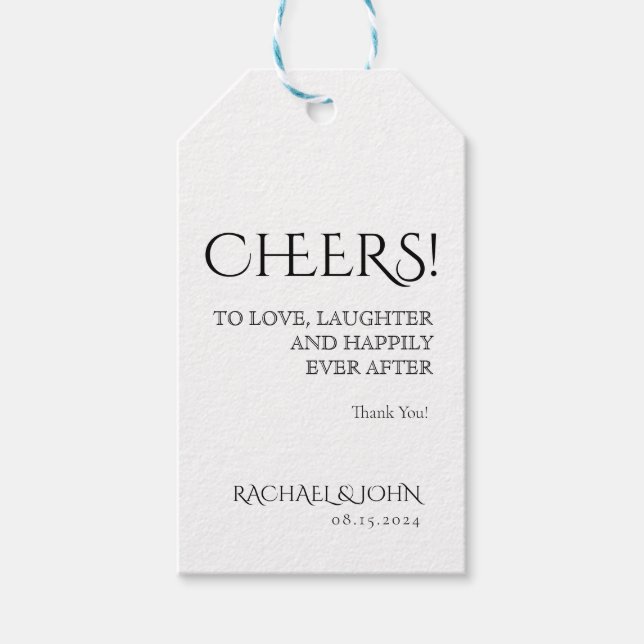 Simply Classic Wine Shooter Favour Tag (Front)