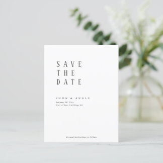 Simply clean minimal Modern Save The Date Postcard