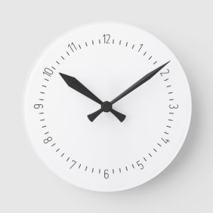 Simply clock with black numbers and lines