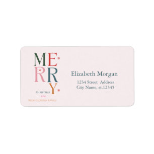 Simply Colourful Merry Christmas Pink Label