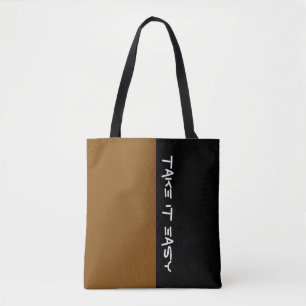 Simply colours BROWN & your Text Tote Bag