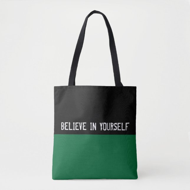 Simply colours DARK GREEN & your Text Tote Bag (Front)