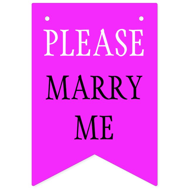 Simply colours & your Text: PLEASE MARRY ME Bunting (First Flag)