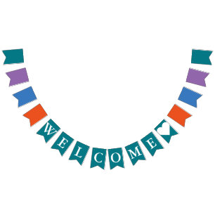 Simply colours & your Text: WELCOME Bunting