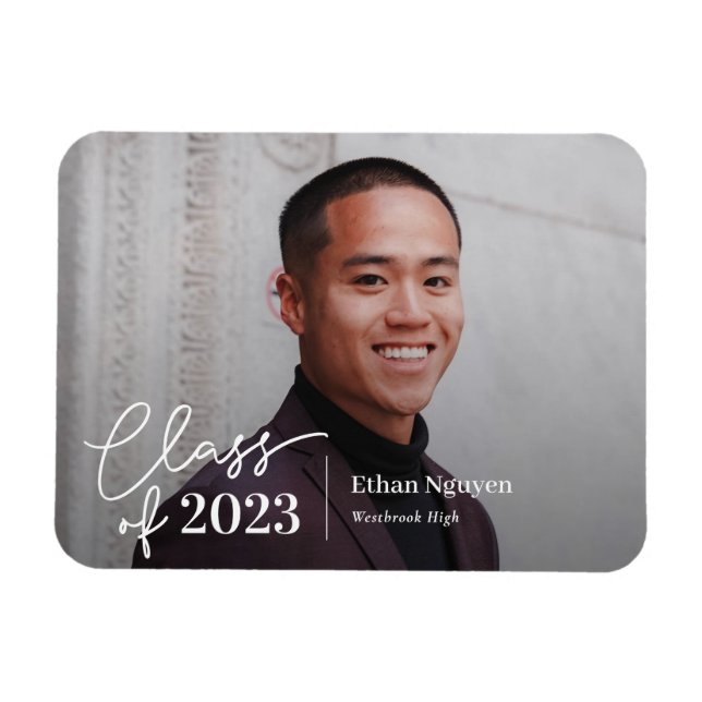 Simply Confident EDITABLE COLOR Graduation Magnet (Horizontal)