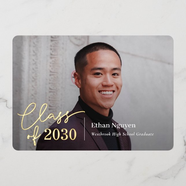 Simply Confident Foil Graduation Invitation Foil I (Front)
