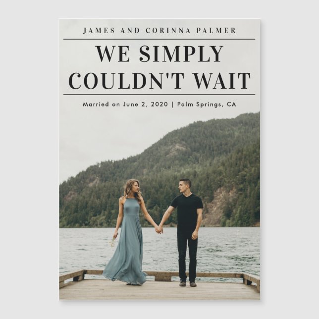 Simply Could Not Wait Photo Wedding Announcement (Front)