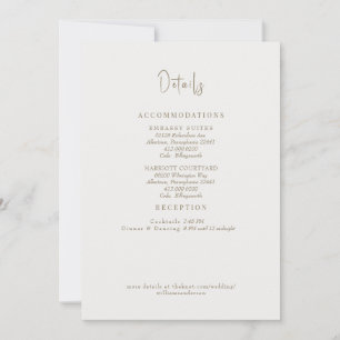 Simply Cream Wedding Details II Enclosure Invitation