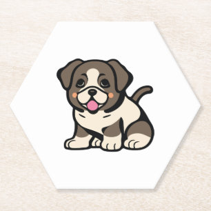 Simply cute dog Copy Copy Copy Paper Coaster