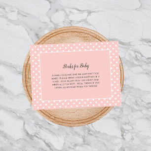 Simply Cute Pink Bow Books For Baby Shower Game Enclosure Card