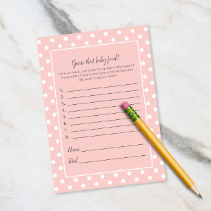 Simply Cute Pink Bow Guess That Baby Food Game Invitation