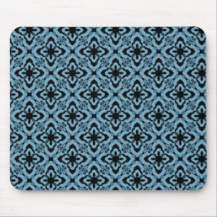 Simply Dazzling Damask Mousepad, Light Blue Mouse Pad