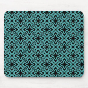 Simply Dazzling Damask Mousepad, Turquoise Mouse Pad